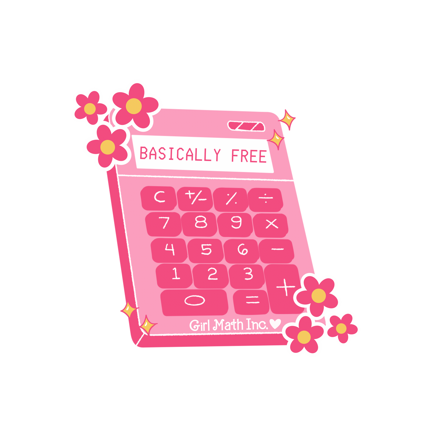 Basically Free Girl Math Sticker | Girl Math Stickers | Cute Water Bottle Stickers