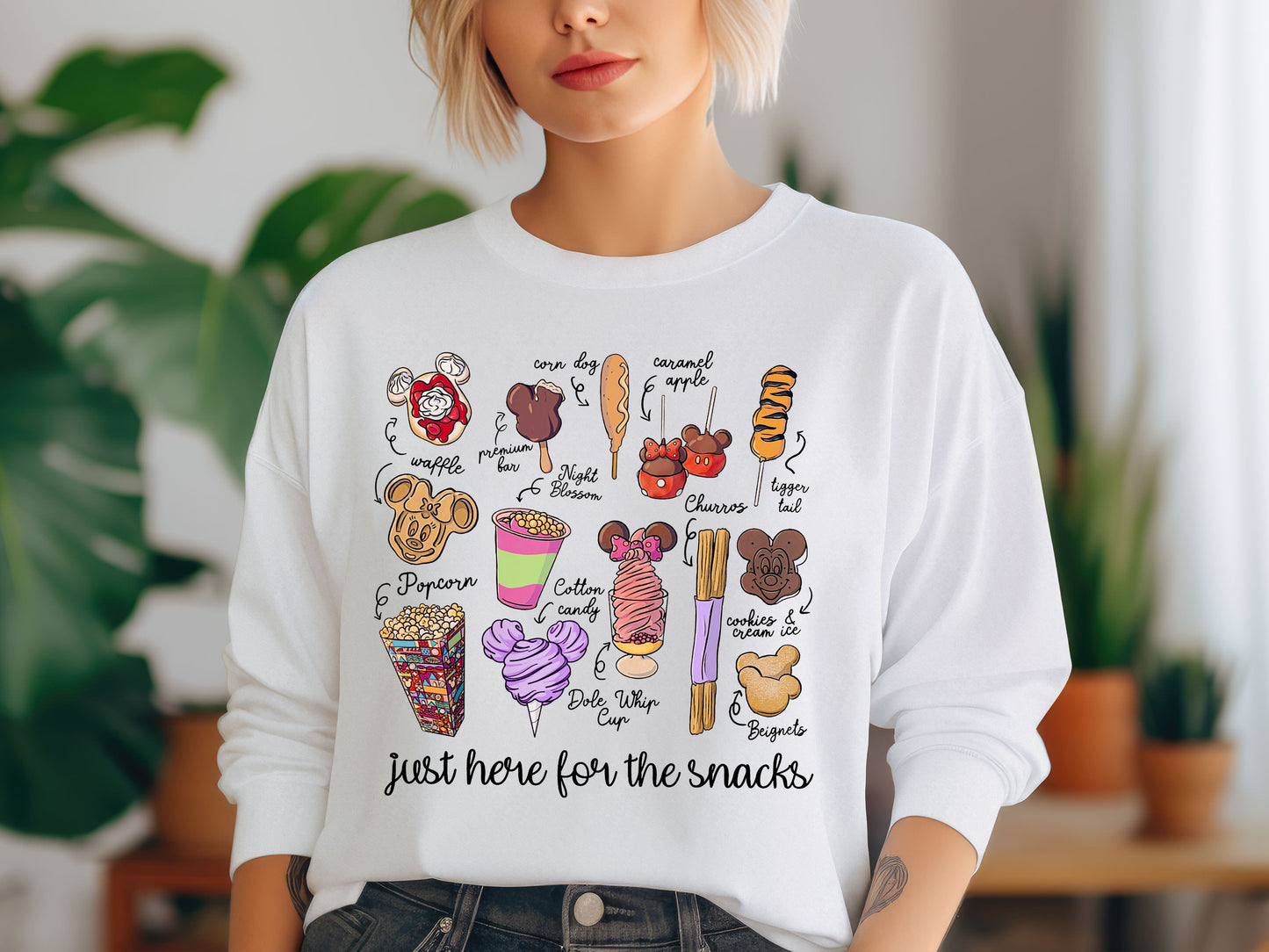Disney "Just Here for the Snacks" Sweater | Disney Snacks | Magical Friends