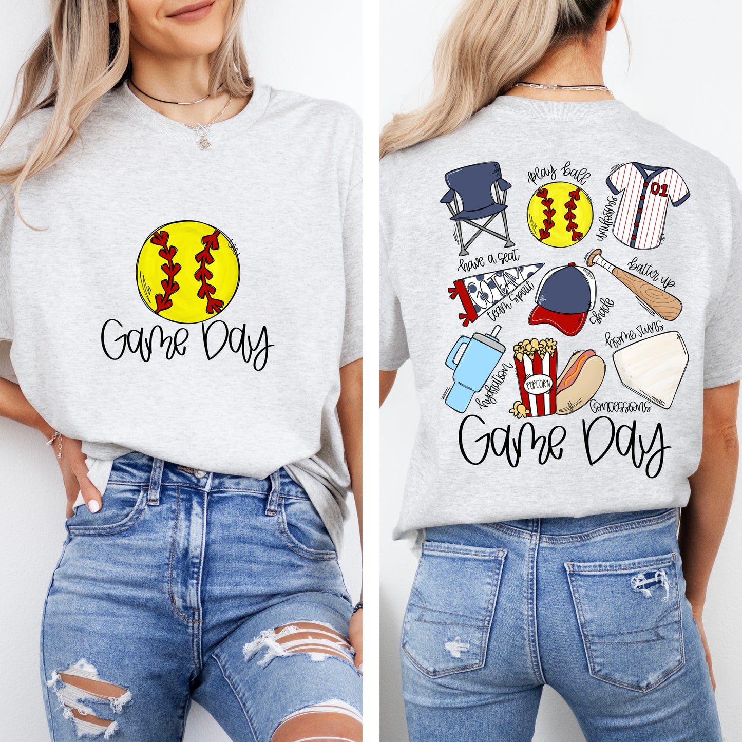 My Game Day Softball Favorites T-Shirt | Softball Gifts | Softball T-Shirts