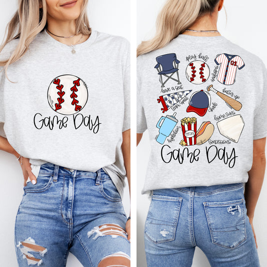 My Game Day Baseball Favorites T-Shirt | Baseall Gifts | Baseball T-Shirts