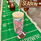 Football Cups | 20 oz Libby Drinking Glasses | Glass Cups | Red and Gold Football 20oz Glass Cup