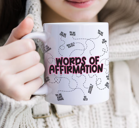 Words of Affirmation 15oz Coffee Mug | Cute Coffee Mugs | Words of Affirmation