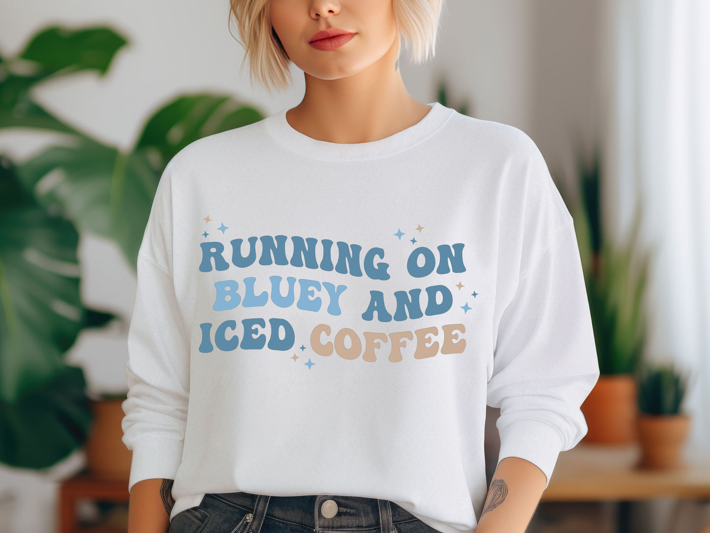 Running on Bluey and Iced Coffee Sweater | Bluey Tees |